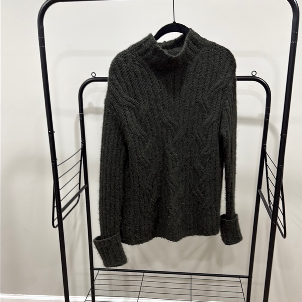 Vince Green Turtleneck Sweater Cozy Knit